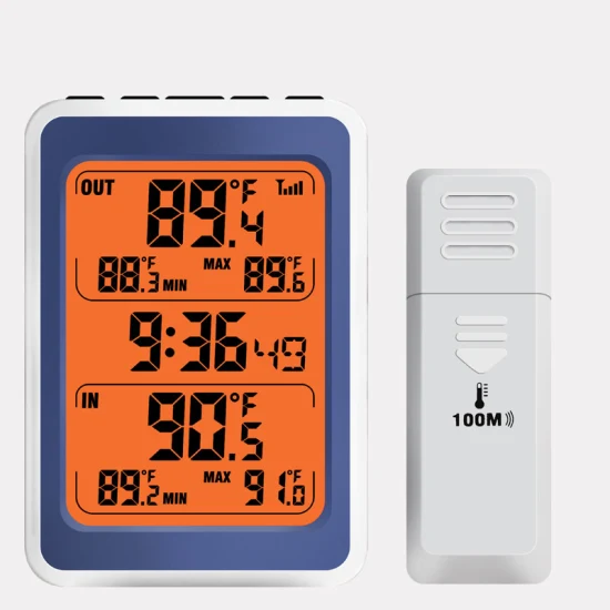 Заводской внутренний наружный термометр, беспроводной цифровой будильник с подсветкой, датчик температуры